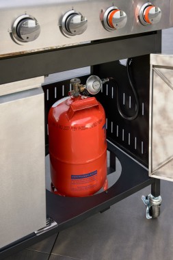 BBQ Hero Gasgrill 6-Brenner Ak Gussrost, 95x41 cm, mit Unterschrank, 915089